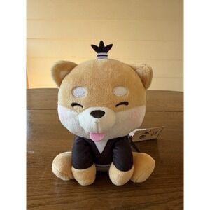 Fukuya Samurainu Mini Plush Chonmage Shiba Inu Samurai Dog 7-8" NWT Japan Kawaii